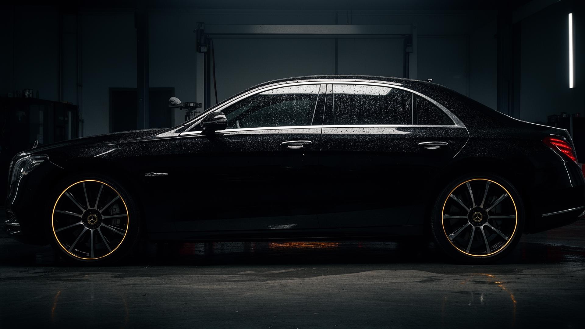 Black luxury car detailed by Mike's Detailing in Brooklyn
